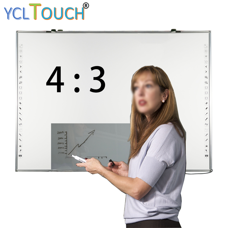 Aluminum Frame Interactive Electronic Whiteboard 20 Points 82 Inch