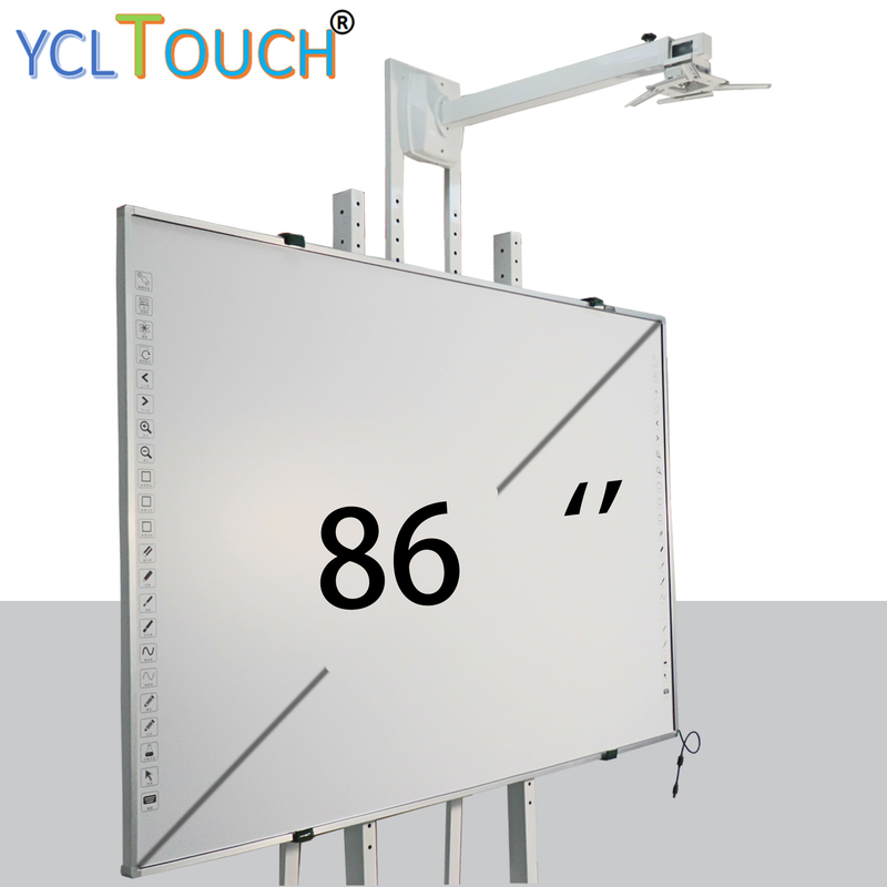 16:10 Electronic Smart Interactive Whiteboard 86 Inch Alluminium Alloy Frame